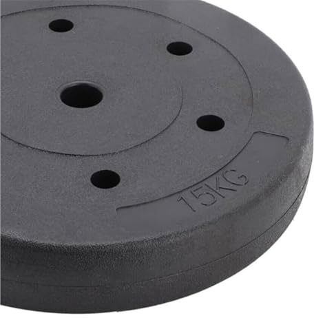 Weight Plates Set, 10 kg Pair, Black Vinyl, 1-Inch Standard Size (10, Kilograms)