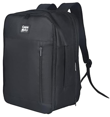 CabinFly Pacemaker Eurowings Rucksack 40 x 30 x 25 cm Handgepäck 40x30x25cm Erweiterbar Koffer 40x30x20 Ryanair Wizzair Transavia (Schwarz-Erweiterbar-40x30x25)
