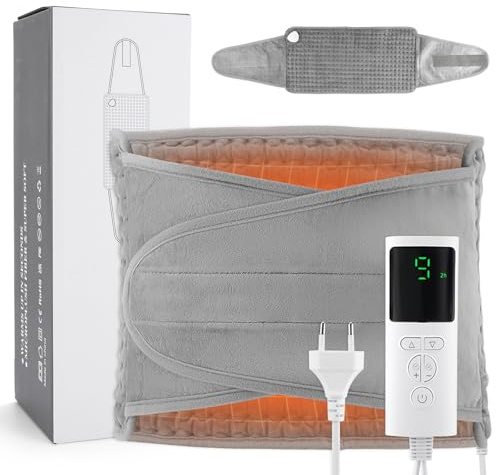 IGUGI Manta Electrica,Almohadilla Eléctrica Lumbar,125X30 cm Esterilla Electrica con 9 Niveles de Temperatura,4 Temporizadores,Lavable en la lavadora,Para Cintura Espalda Vientre Piernas