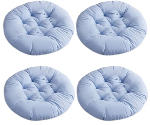 NIDONE Runda Stolskuddar, 4STK 35,6 cm Golvkuddrar för Vuxna, Tjock Rund Golvkudd, Mjuk Elastisk Sittdyna för Yoga Vardagsrum Soffa Balkong Utomhus Grå, Kuddar för Vuxna