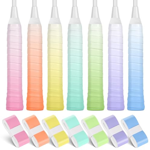 flintronic 7PCS Overgrips Padel, Empuñadura Pala Padel, Cintas De Agarre De Raqueta, Antideslizante y de Secado Rápido, Accesorios Padel, Cinta de Agarre para Mango, para Bádminton Tenis Colorido