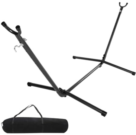 HOBBYZOO Support hamac Exterieur, Hauteur réglable (Il y a 6 Vitesses), Structure Robuste Convient pour Les Jardins, Les balcons et Les terrasses, Noir
