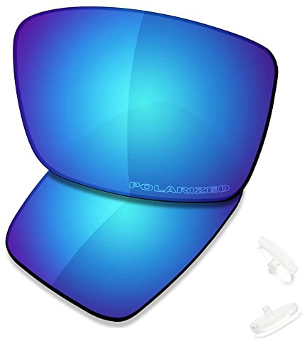 SAUCER Lentes de repuesto prémium y kits de goma para gafas de sol Oakley Conductor 6 OO4106 de alta defensa, azul glaciar polarizado