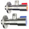 2 Set Eckventil aus Edelstahl rot blau Abgang: 3/8 und Wandanschluss 1/2