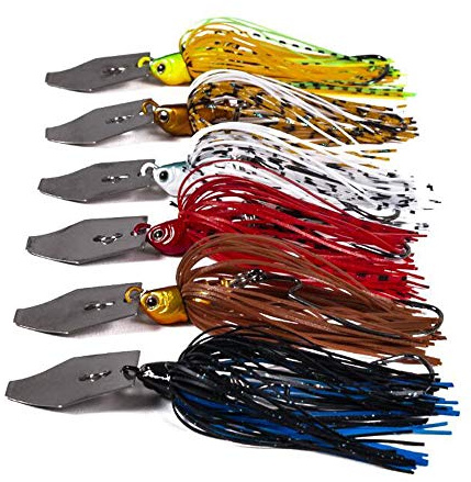 VOANZO 6 st havsfiske jigg drag spinnare beten fiske hård spinner bete kit blandad färg bete kjol jigg fiskedrag för saltvatten sötvatten fiske