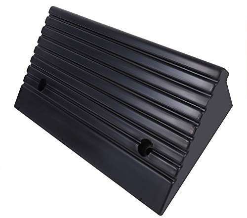 Lot de 2 rampes de seuil de mobilité en caoutchouc avec absorption parfaite des chocs pour fauteuil roulant de moto, 48,7 x 24 x 10 cm