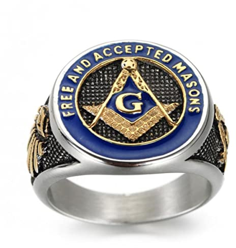YAHOYA Nuovo Anello massonico prepotente Anello Sigillo massonico da Uomo Regalo di Anniversario Anello di Fidanzamento di Nozze Anello di Gioielli