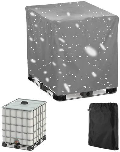 Copertura per Cisterna 300/600/800/1000lt,210D Oxford Coperchio per Serbatoio IBC da Giardino,Impermeabile Coperture per Protettiva per Cisterna Acqua Barile di Pioggia(Size:300L : 81*61*100CM,Color: