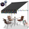 Daromigo Klemmmarkise mit Solar Bunt LED Lichterkette, 300x120cm Balkonmarkise ohne Bohren mit Handkurbel, Höhenverstellbar, UV-beständig Sonnenschutz, Terrassenüberdachung, Grau