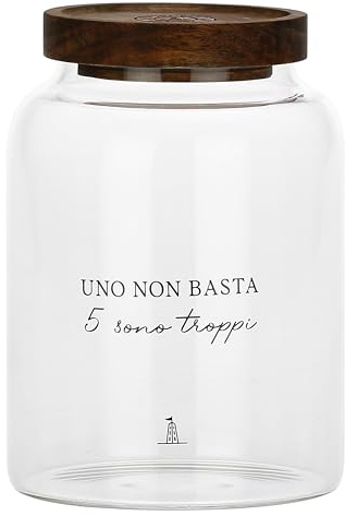 La Porcellana Bianca - Barattolo contenitore caffè in vetro borosilicato, capacità 1.2l, collezione I Garbati