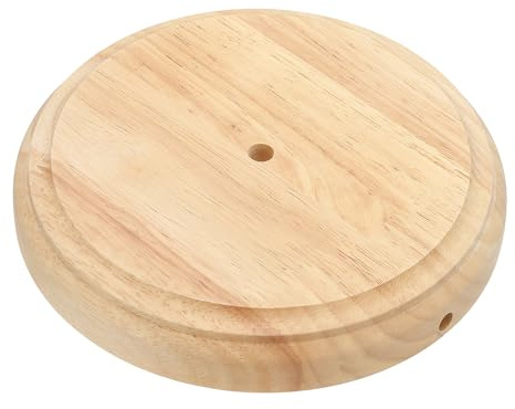 PATIKIL Base De Lámpara De Madera 7.5 X 1.3 Base Redonda De Madera Maciza Soporte De Exhibición Para Lámpara De Mesa DIY Para Dormitorio O Mesita De Noche