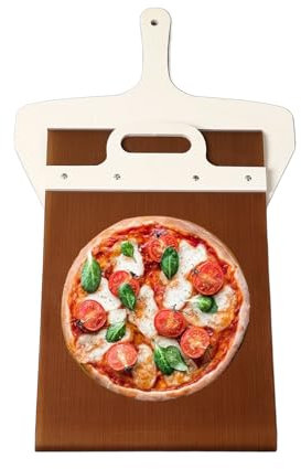 Cáscara de Pizza Deslizante, Deslizador de Cáscara de Pizza para Transferencias de Pastel de Pizza, Paleta Deslizante de Pizza Antiadherente Liviana con Asa, para Hornear Pizza