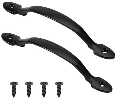 Smloplom Möbelgriffe, 2 Stück Schrankgriffe Vintage, 160mm Küchengriffe, für Schrank, Schublade, Kleiderschrank, Küche, Schwarz