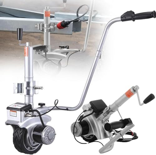 Rueda de Apoyo para Remolque Plataforma de Remolque motorizada de Aluminio de 12 V y 350 W (Carga máxima de 2277 kg), Plataforma eléctrica para Remolque, para maniobrar remolques y Gatos.