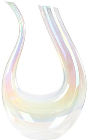 GAOAZHEN Caraffe per Vino Rosso da 1000 ml/33,8 oz, caraffa per Vino a Forma di U in Cristallo Senza Piombo Ispessito, Accessori Moderni per la Decorazione della tavola. Decanter per Vino.