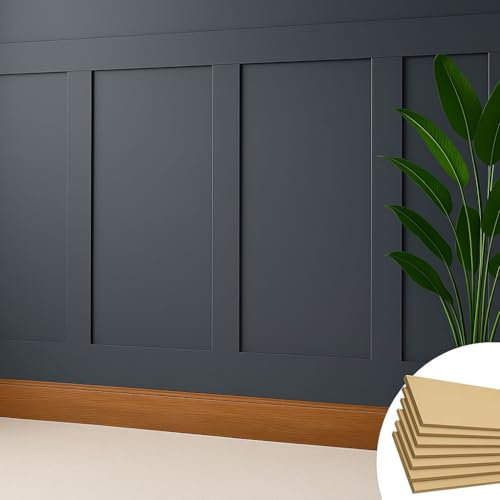 12PCS of Strips 6PCS of 100cm-L X 10cm -W & 6PCS 50cm-L X 10cm -W Stairs Panelling Kit Shaker Style 3D | MDF Wall Panels - Paintable Panel Kit for a Stylish Upgrade to Any Home Decor