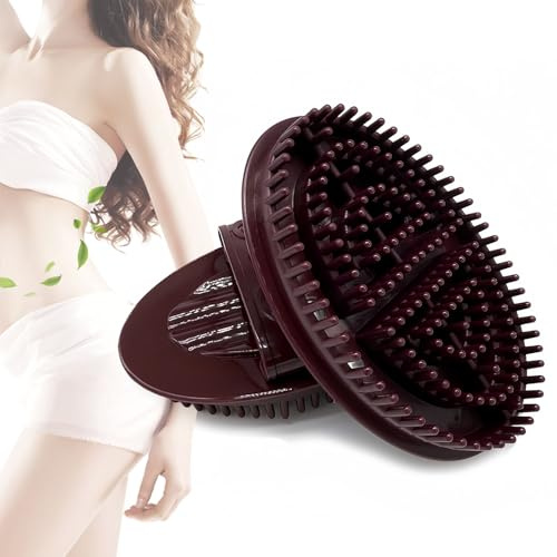 Lot de 2 Corps Gua Sha, Brosse Méridienne, Body Massager Brush, Peigne de Massage, Favorise la Circulation Sanguine, Soulage la Fatigue, Relaxation Complète du Corps, Gant Anti-cellulite (Bordeaux)