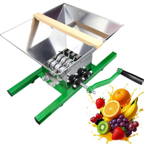 Molino de Frutas Trituradora de Frutas 7 L Triturador de Manivela Trituradora de Acero Inoxidable Prensa en Frío, Verduras y Uvas Para Vino Fruit
