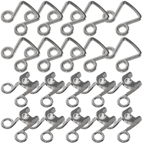PACKOVE Lot de 10 Crochets Invisibles Métalliques Couleur Gris Foncé, Taille 1, Accessoires de Couture pour Vêtements et Jupe, Agrafes Pratiques pour Remplacement et Bricolage de Crochets