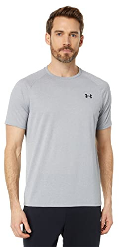 Under Armour Atmungsaktives sporttröja, Kurzärmliges und Schnelltrocknendes träningströja Mit Loser Passform UA Tech 2.0 SS te (paket med 1), Grå (stål ljus ljung (036), 3XL