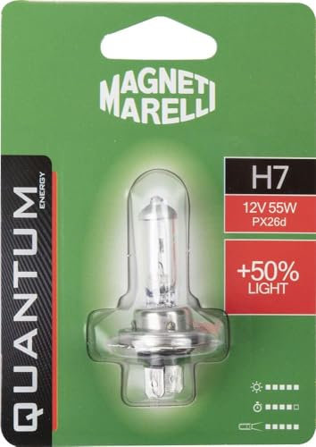 Quantum Energy Magneti Marelli H7 lampadina singola auto +50% light 12V 55W attacco PX26d