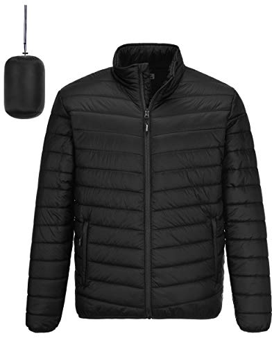 Outdoor Ventures Men's Lightweight Packable Puffer Winter Jacket Insulated Puffy Coat for Snow Ski Hiking Travel