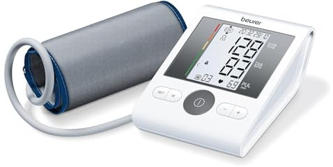 Beurer Bm-28 (658.30) Onpack – Arm Blood Pressure Monitor with Adapter, Arrhythmia Detection, Universal Sleeve up to 42 cm, Memory 4 x 30 Measurements, Adjustable Alarm, White (251361BM31)