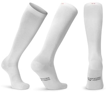DANISH ENDURANCE Bio-Baumwolle Kompressionsstrümpfe, 14-18 mmHg, Unisex, für Damen & Herren, 1 oder 3 Paar (Weiß, 39-42)