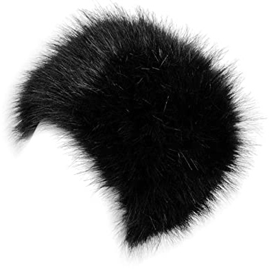 Gorro de piel sintética de invierno Gorro de de esquí Cuff Beanie Cossack Gorro de esquí para ciclismo, negro
