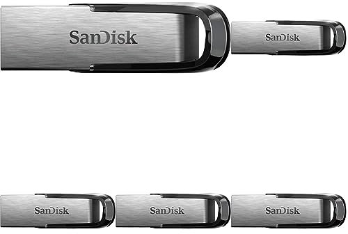 SanDisk 126905 Ultra Flair 32 GB USB 3.0 Flash Drive, Upto 150MB/s read - silver/Black (Pack of 5)