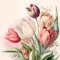 20 Servietten Frühling Vintage Tulpen als Tischdeko. Papierservietten mit Motiv. Auch für Decoupage und Serviettentechnik 33x33cm