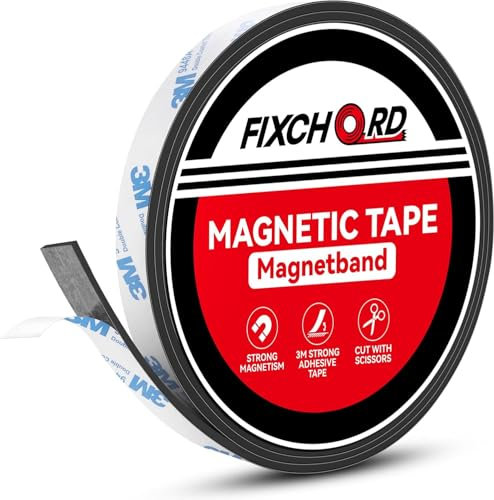 FIXCHORD A+B Magnetic Tape, Magnetic Strip for Fly Screen, Mosquito Nets & More, Magnetic Tape Roll, Magnetic Tape Strip, Magnetic Tape Self-Adhesive Strong 2m*15mm