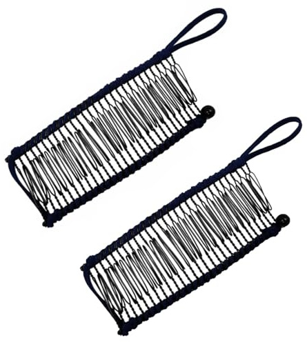 2 Pinzas Para el Pelo de Plátano, Pinza de Plátano Para, Pinzas de Plátano de Doble Peine, Peines Remachadores, Pinzas de Plátano, Peine de Plátano Estirable, para Mujeres y Niñas