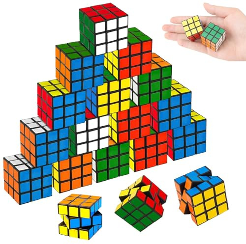 SKJAXF 18 Pcs Mini Rubix Cube , Portable Puzzles Elderly - Educational Toys Gift, for Kids Adults, 3x3 CM