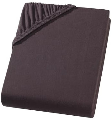Spannbettlaken 90x200-100x200 cm - Jersey Spannbetttuch 100% Baumwolle - Komfort Bettlaken für Matratzen bis 30 cm Höhe, Spannbettlaken Farbe Braun