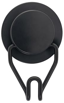 Croydex Stick 'n' Lock Black Towel & Robe Hook Self-Adhesive Fixing - Rust Free Matte Black Finish Door Hooks for Bathroom - Sticky Pad Adheres to Most Flat Finished Surfaces - All Fittings Included