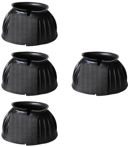 Colcolo 4-teiliges Hufschuhset aus Gummi, Hufglocken, Schutzhülle, Fußschutz, Hufschutz für Training, Rennen, Reitsport, S