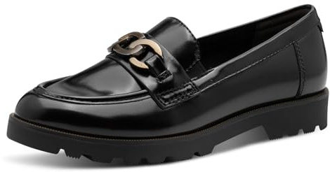 Tamaris Damenschuhe Slipper, Frauen Slip On, TOUCHit-Fußbett, Loafer, College Schuhe, Businessschuhe, Anzugschuhe, elegant, Office, büro, Black, 38 EU