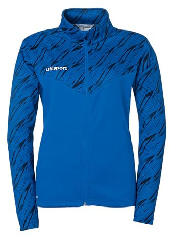 uhlsport Football Progressive 28 Poly Veste d'entraînement pour femme, veste de sport, sweat-shirt sans capuche avec col montant et poches zippées - Coupe ajustée pour femme