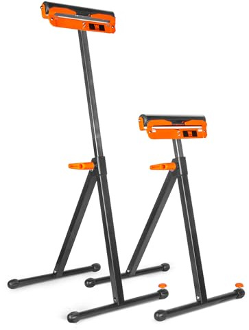 WEN Adjustable Roller Stands with Edge Guide, Two Pack, 500-Pound Capacity (4289-2)