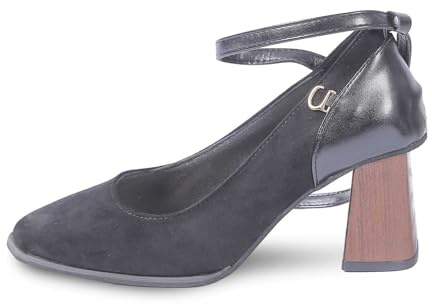 Chunky Block Heels for Women Pumps Oktoberfest Dress Shoes Dirndl Ankle Strap Wedding Business Dressy Low Heels Shoes Black