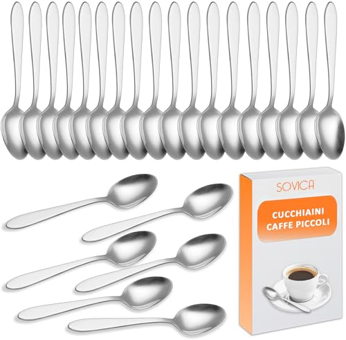 Cucharillas cafe 12 cm acero inoxidable – diseño ergonómico y brillo espejo – ideales para espresso, postres y hostelería – resistentes, elegantes y duraderas (24 uds)