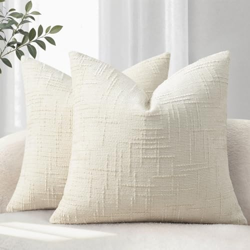 YCOLL Funda de Cojín 50x50 Set de 2 Cojín de Sofá de Suave Tela de Felpa Fundas de Cojín Beige Cojines Decorativos Sofá y Salón Fundas de Cojines Decorativos para Decoración del Hogar Acogedora