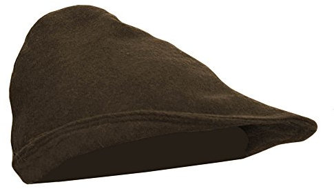 Chapeau médiéval en laine Robin des Bois 100 % laine Chapeau Chapeau Chevalier LARP Vêtements Viking - Marron - Taille Unique