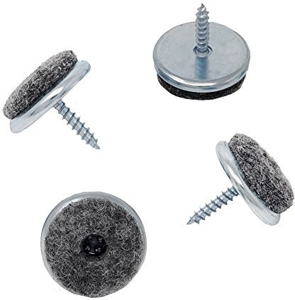 SBS Filzgleiter mit Schraube | ø 30 mm | 50 Stück | Eisen vernickelt Möbel-Gleiter