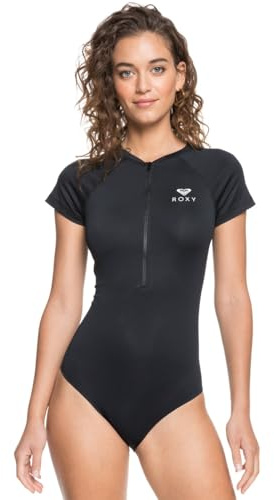 Roxy Young Women Essentials Cs Onesie Zipped 2 Rash Guard Set, Black, XL EU