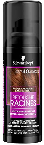 Schwarzkopf - Retouche Racines Cheveux Blancs - Spray Masquant Temporaire Racines Cheveux - S’efface au premier shampooing - Rouge Cachemire
