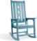 Efurden Schaukelstuhl für Erwachsene Rocking Chair, Wetterfest aus, Ergonomisch mit Rückenlehne, Armlehnen & Fußstütze, Großer Schaukelstuhl für Drinnen & Draußen, bis 160 kg Belastbar, Blau