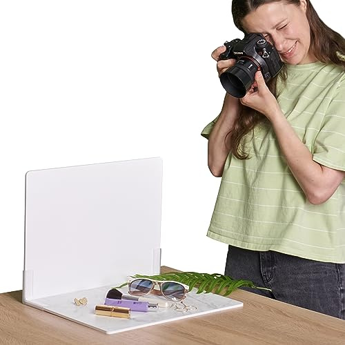 2 Pack Photo Backdrop Board | Realistic Photography Background | Food Background | Replica Surfaces | Product Backdrops | Marble & White | Flat Lay | Small