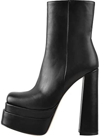 Only maker Bottines à plateforme pour femme, Noir , 43 EU